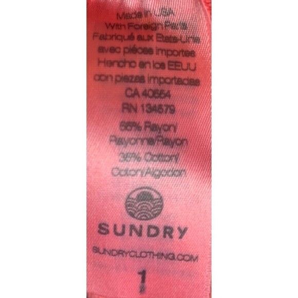 SUNDRY Skirt Pink Stretchy Springy Size 1 Ruched - Picture 5 of 7